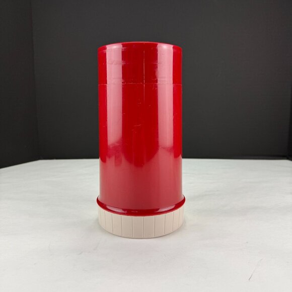Vintage Thermos King Seeley Hot Cold Vacuum Bottle Red Tan - Picture 3 of 16